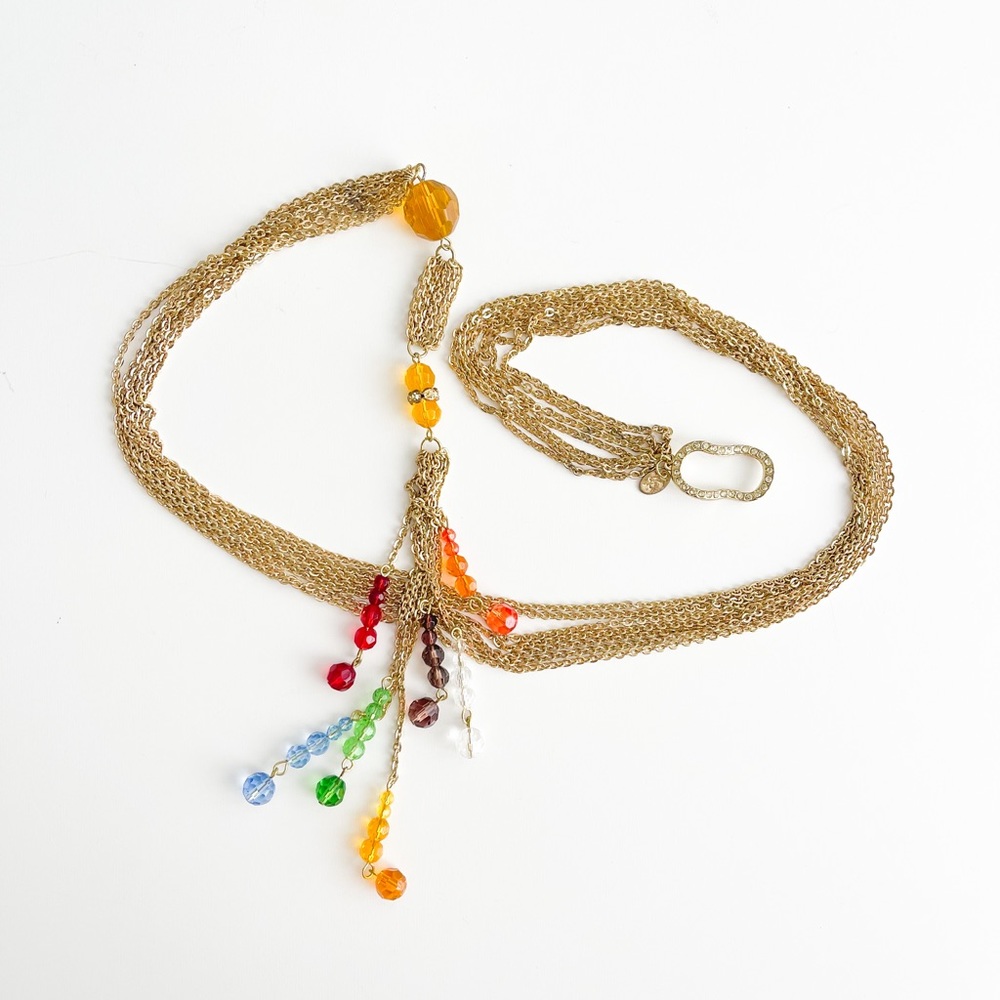 NEW Rainbow and Gold Chainlink Necklace